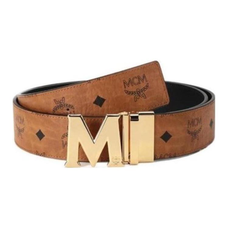 

MCM Ремень M Reversible Belt Visetos Antique Gold 1,75'