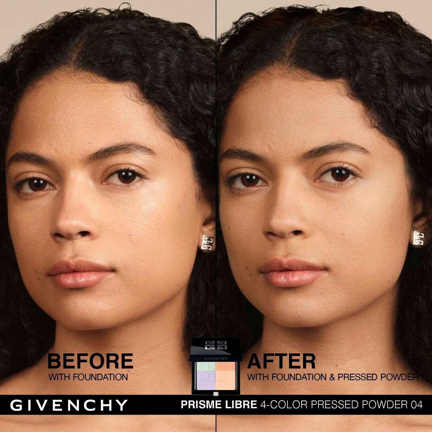 Пудра для лица prisme libre 4-color pressed powder Givenchy, n04 - mousseline acidulée, вес 7 гр. — фото 2