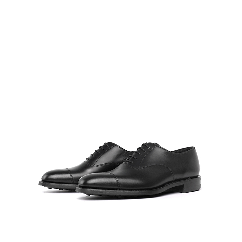 LOAKE Мужские туфли черные на низком каблуке с резиновой подошвой, цвет Black with Rubber Sole — фото 2