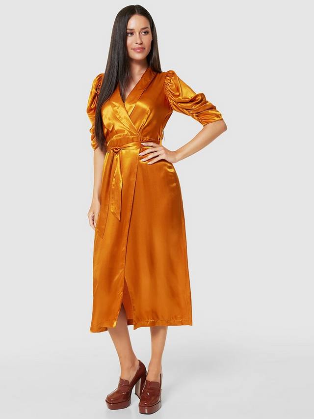 

Платье с запахом на талии с завязками Closet London, цвет Copper