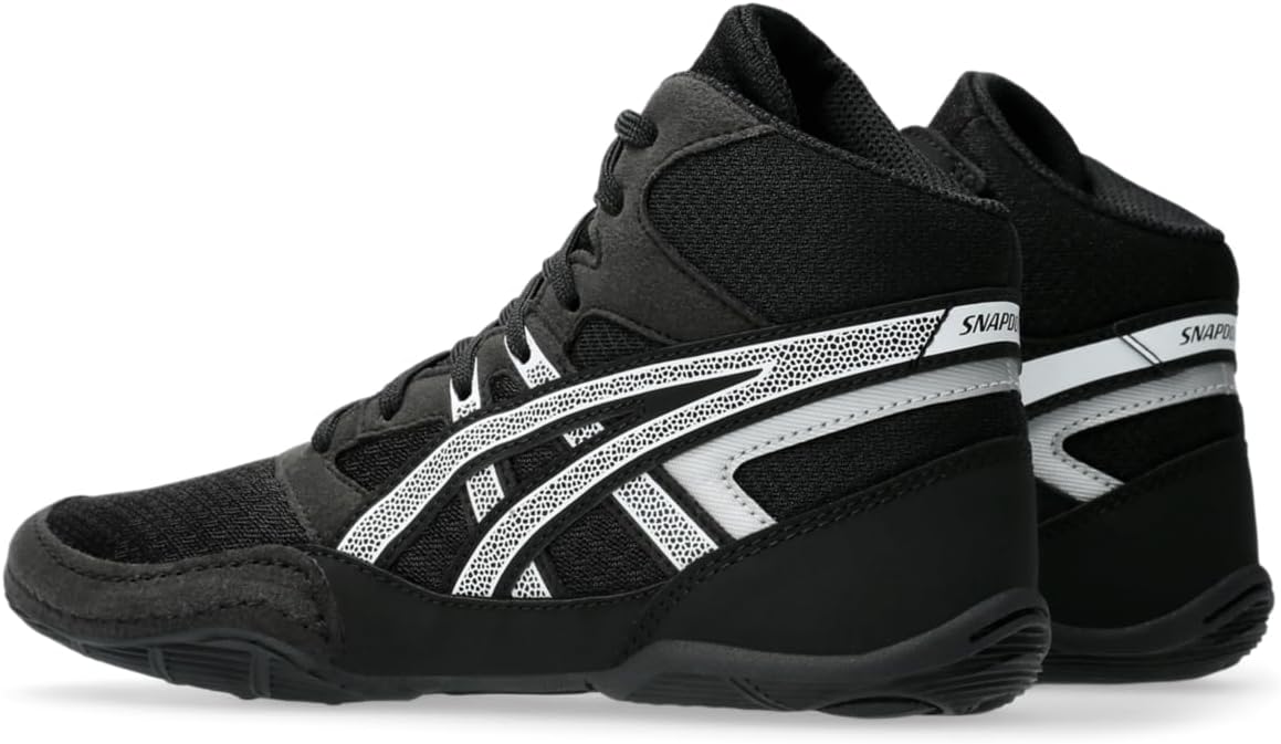 Детские борцовские кроссовки Asics Snapdown 4 для школьников, белый/черный — фото 3