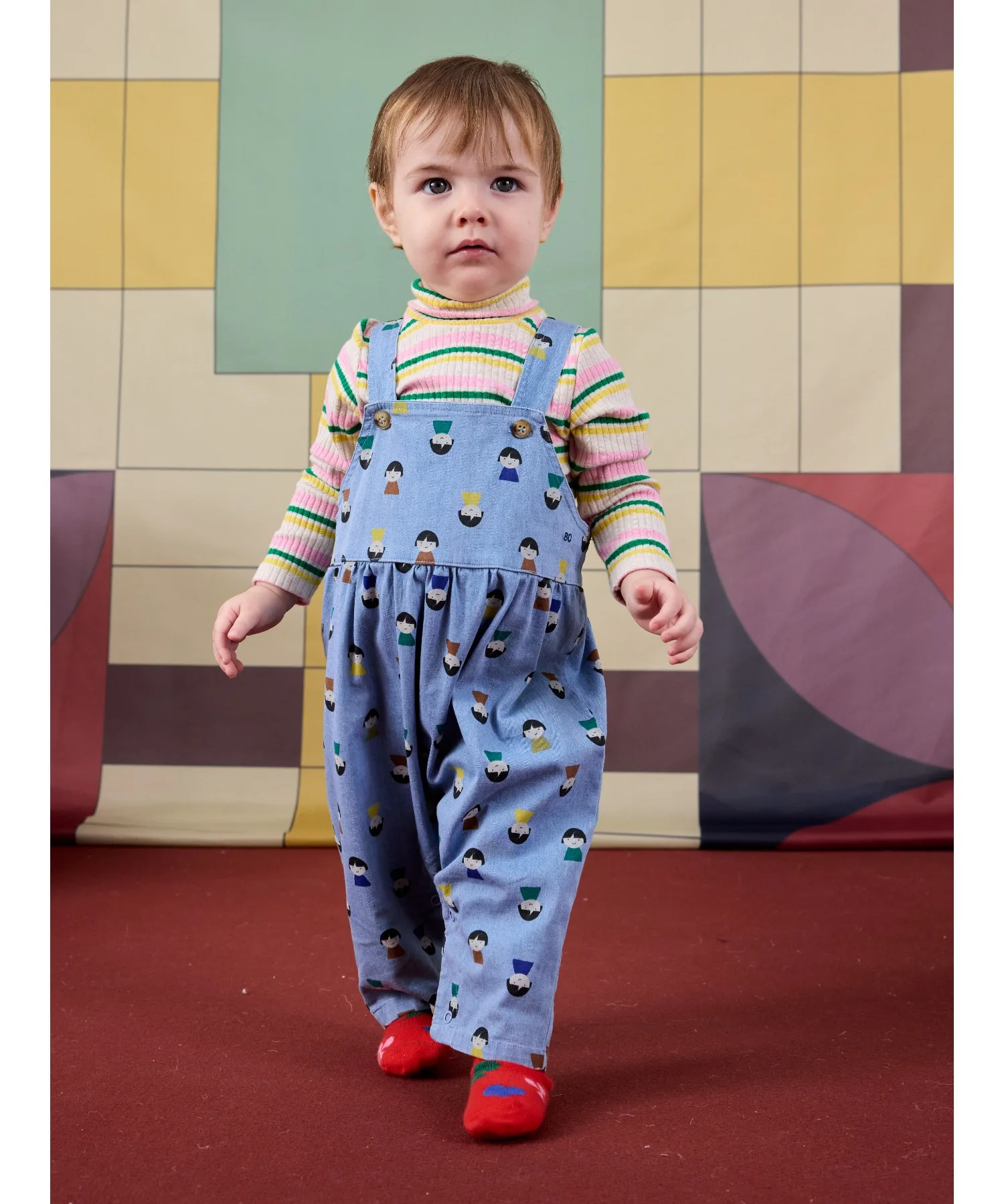 Детская футболка BOBO CHOSES с полосками и высоким воротом — фото 4