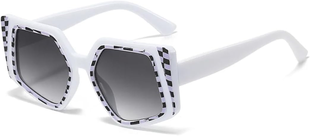 

Солнцезащитные очки с защитой от УФ-излучения UV400 | Увеличенные линзы "кошачий глаз" | Яркие линзы для женщин и мужчин, для занятий спортом на открытом воздухе и вождения DSVIGF, White Gray