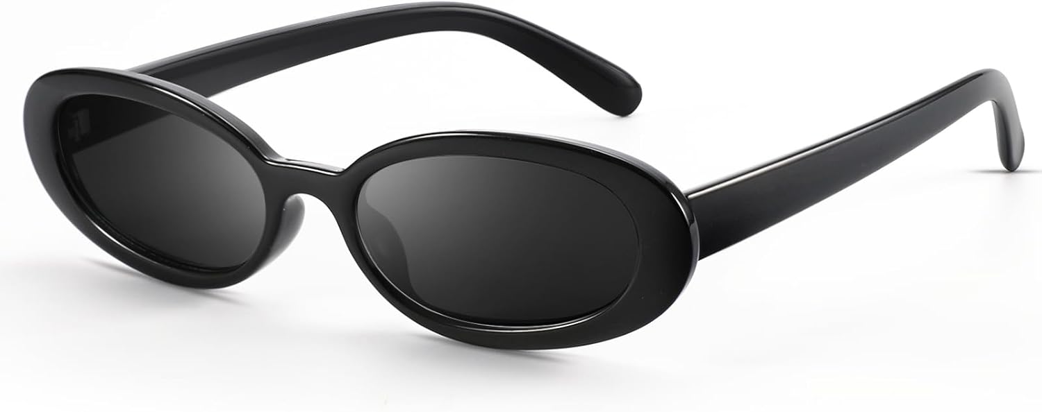 

Солнцезащитные очки DANAMY для женщин и мужчин, ретро-очки овальной формы, модные маленькие овальные солнцезащитные очки в стиле 90-х, винтажные очки для вождения, Black