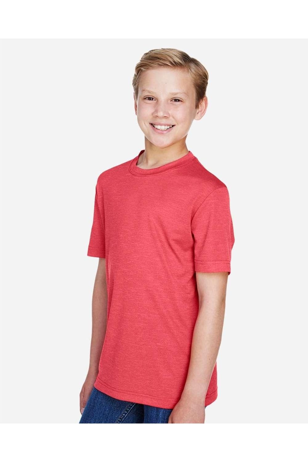 Детская футболка Team 365 Youth Sonic Heather Performance, sport red heather — фото 4