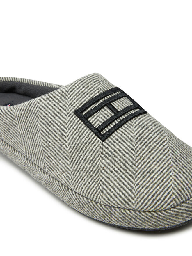 Домашние тапочки Tommy Hilfiger Flag Herringbone House Shoe FM0FM05304 Gris, серый — фото 4