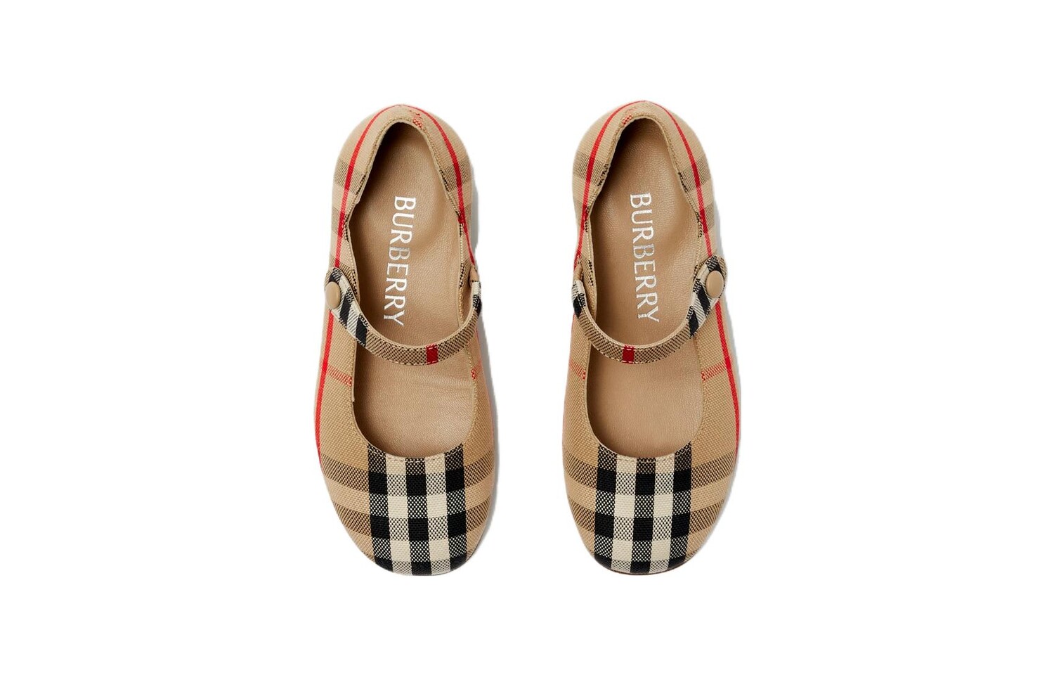 Кроссовки Burberry Kids Vintage Check Mary Jane Ballerinas, коричневый — фото 2