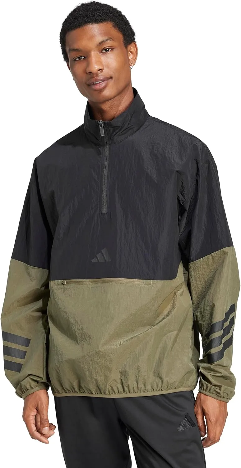 

Adidas мужской Future Icons 3-Stripes Woven полу-зип худи