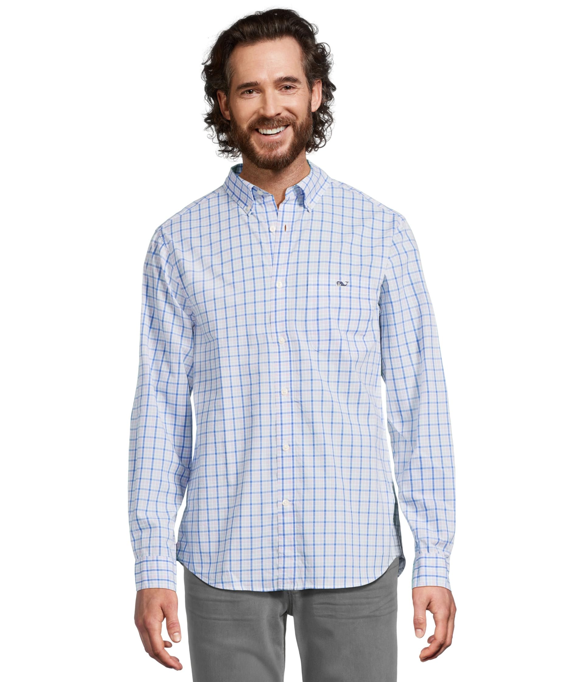 

Рубашка Vineyard Vines Kingston Tattersall Perfect Wash Poplin Shirt, Flamingo