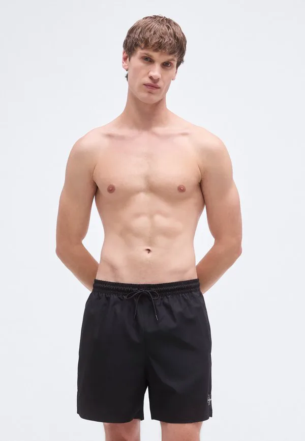 

Плавки средней длины с завязками на поясе и графическим монограммом. Calvin Klein Swimwear, Black, Черный, Плавки средней длины с завязками на поясе и графическим монограммом. Calvin Klein Swimwear, Black