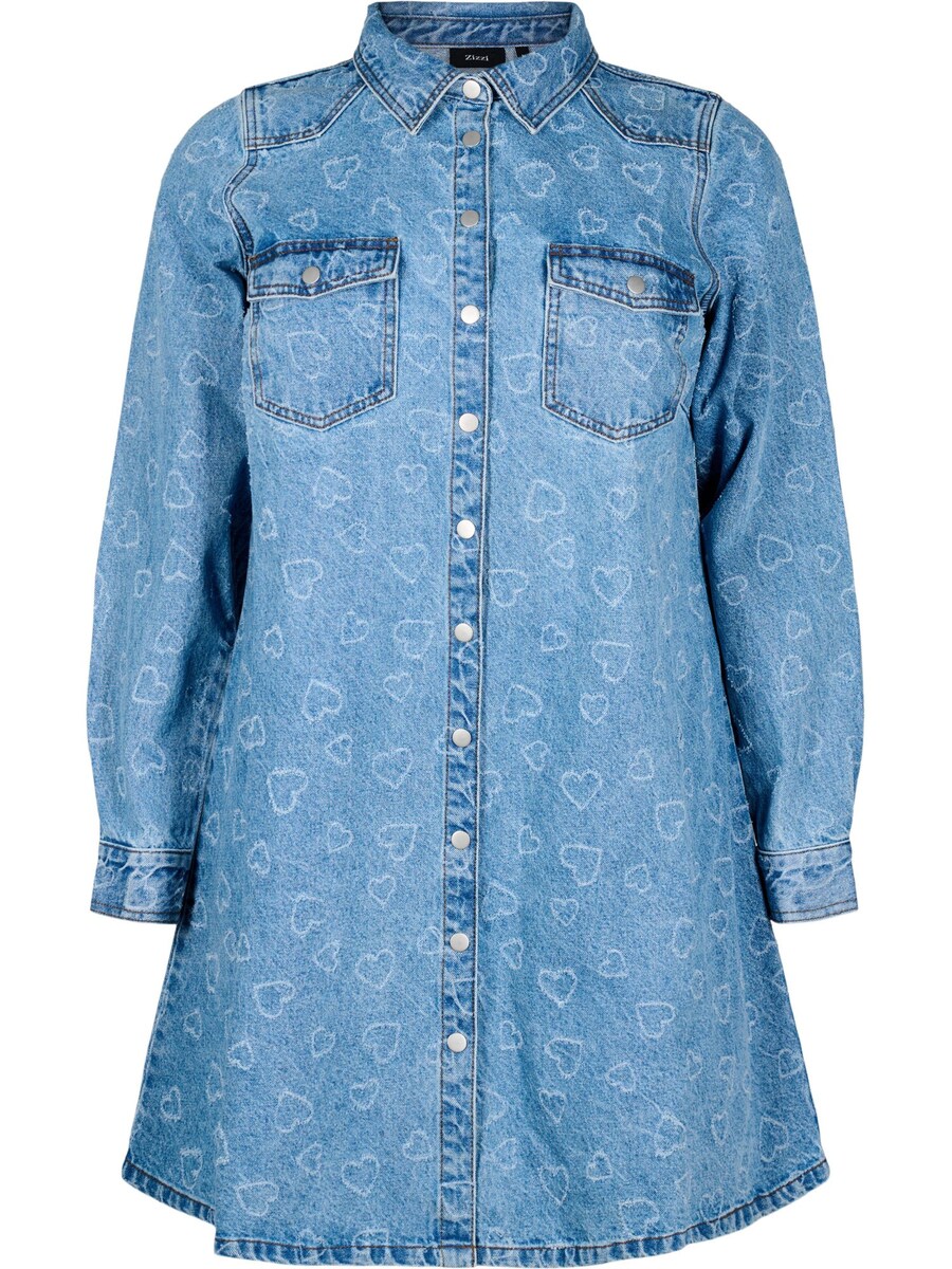 

Платье-рубашка Zizzi JVERA, цвет Blue/Blue denim