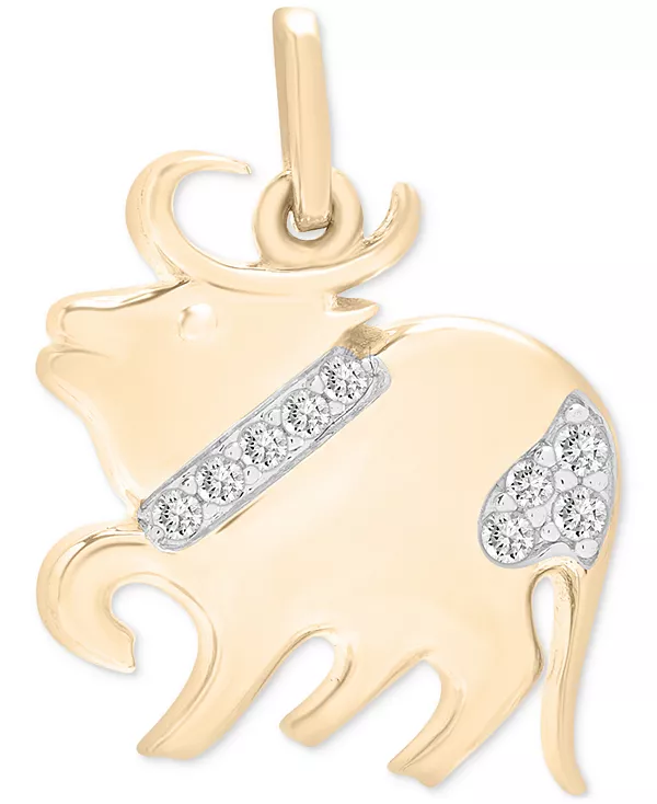 

Подвеска с китайским знаком зодиака и бриллиантами (1/20 карата) из 10-каратного золота, эксклюзивно в Macy's Wrapped, ox