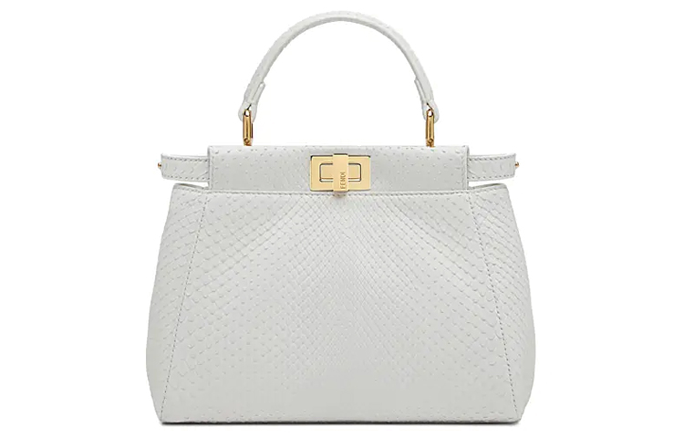 

FENDI Питон кожаная мини-сумка через плечо женская белая