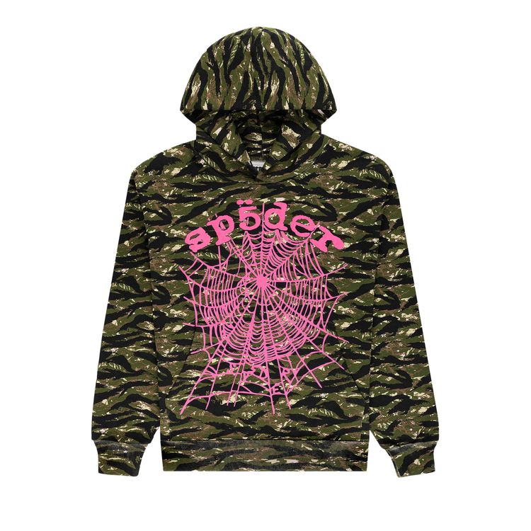 

Худи Sp5der Og Web V2 Hoodie 'Tiger Camo', зеленый