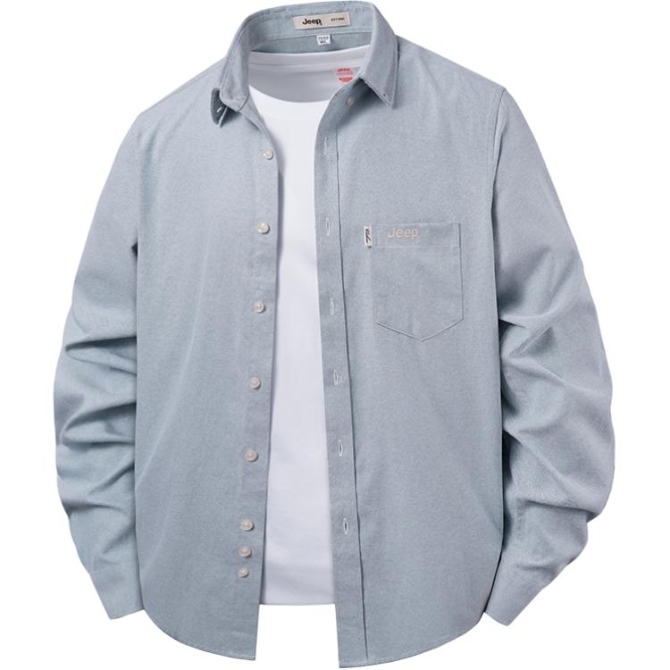 

Рубашка Unisex Lapel Moderate Workwear Jeep, серый зеленый