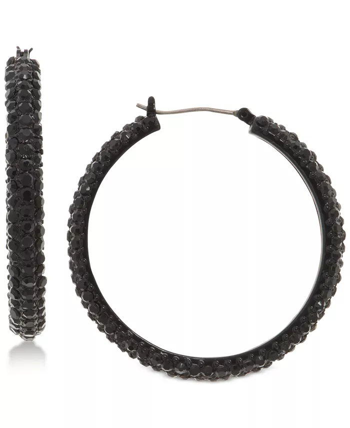 

Серьги-кольца с микро-паве 1 2/3 дюйма DKNY, серый