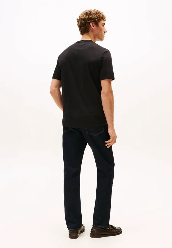 Футболка с вышитым логотипом, базовая футболка Tommy Hilfiger, Black — фото 3