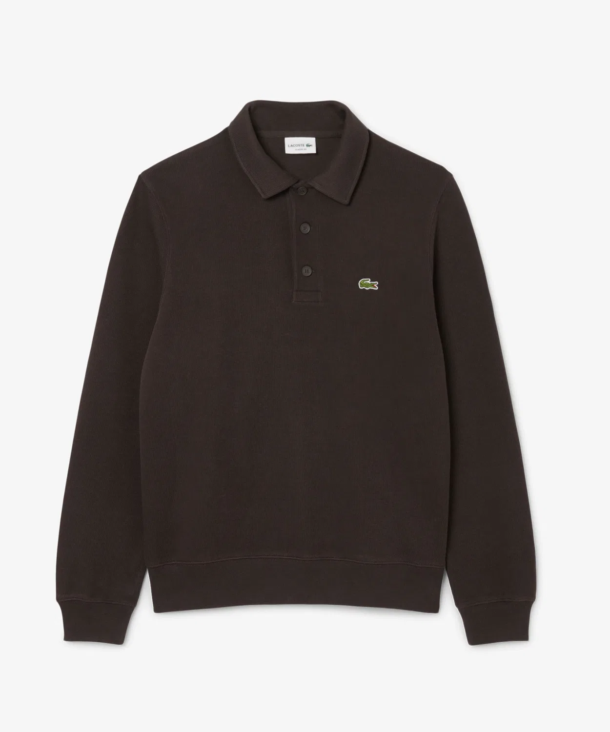 Поло Lacoste с длинным рукавом, Классический крой, Офф-белый — фото 4
