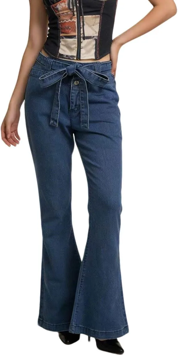 

Женские джинсы с высокой талией и расклешенным силуэтом myzgx