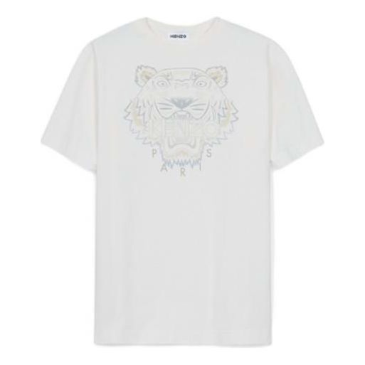 

Футболка men's ss21 gradient tiger head pattern round neck pullover short sleeve white Kenzo, белый