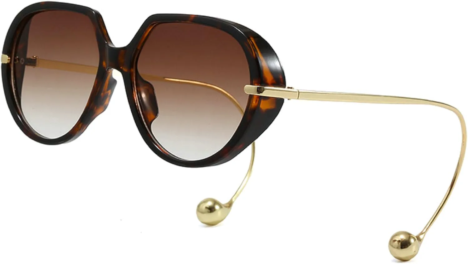 

Женские ретро-солнцезащитные очки овальной формы с золотыми заушниками, защита от УФ-излучения UV400, модные очки для вождения, пляжа и путешествий mincl, Leopard