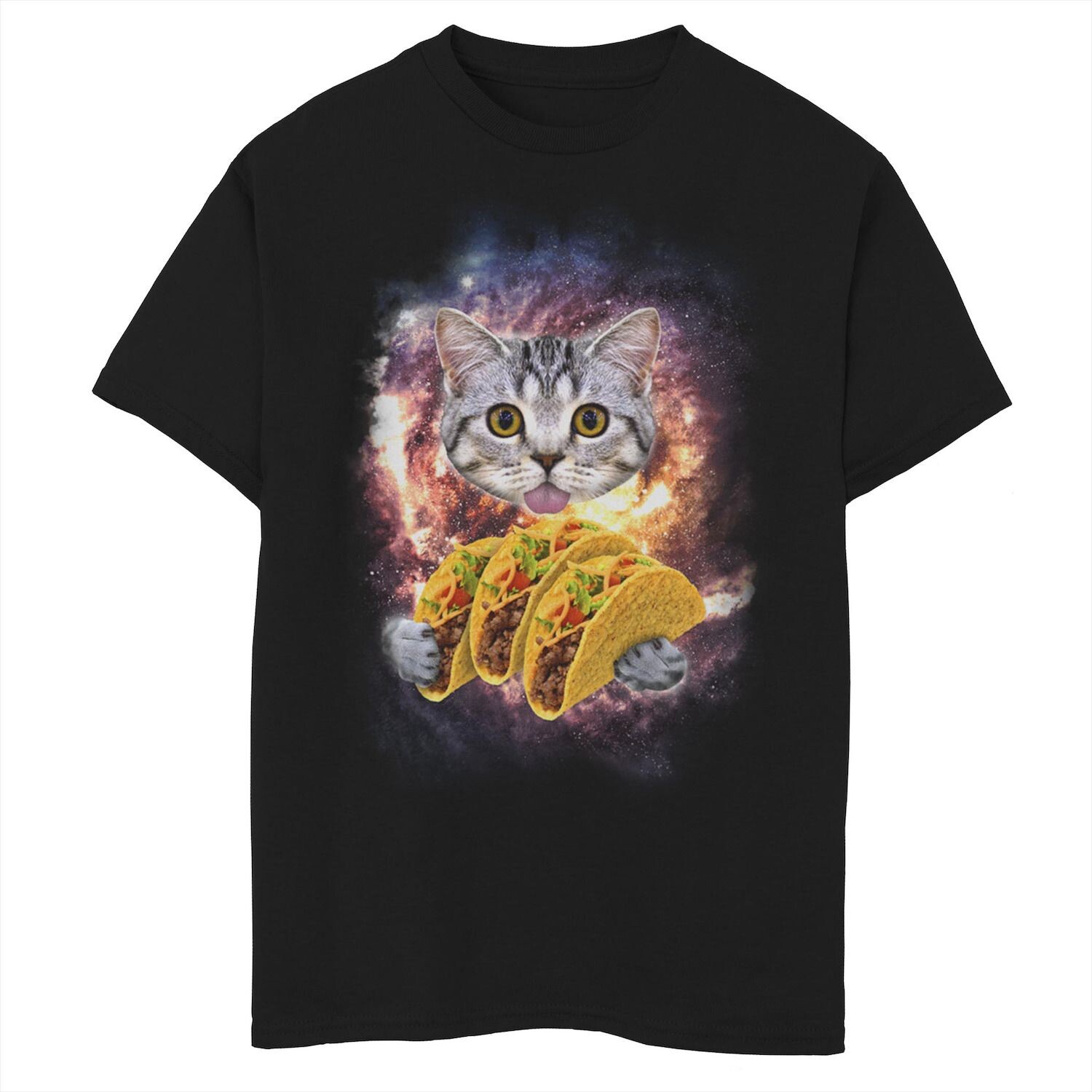 

Футболка с рисунком Space Cat Tacos для мальчиков 8–20 лет Unbranded