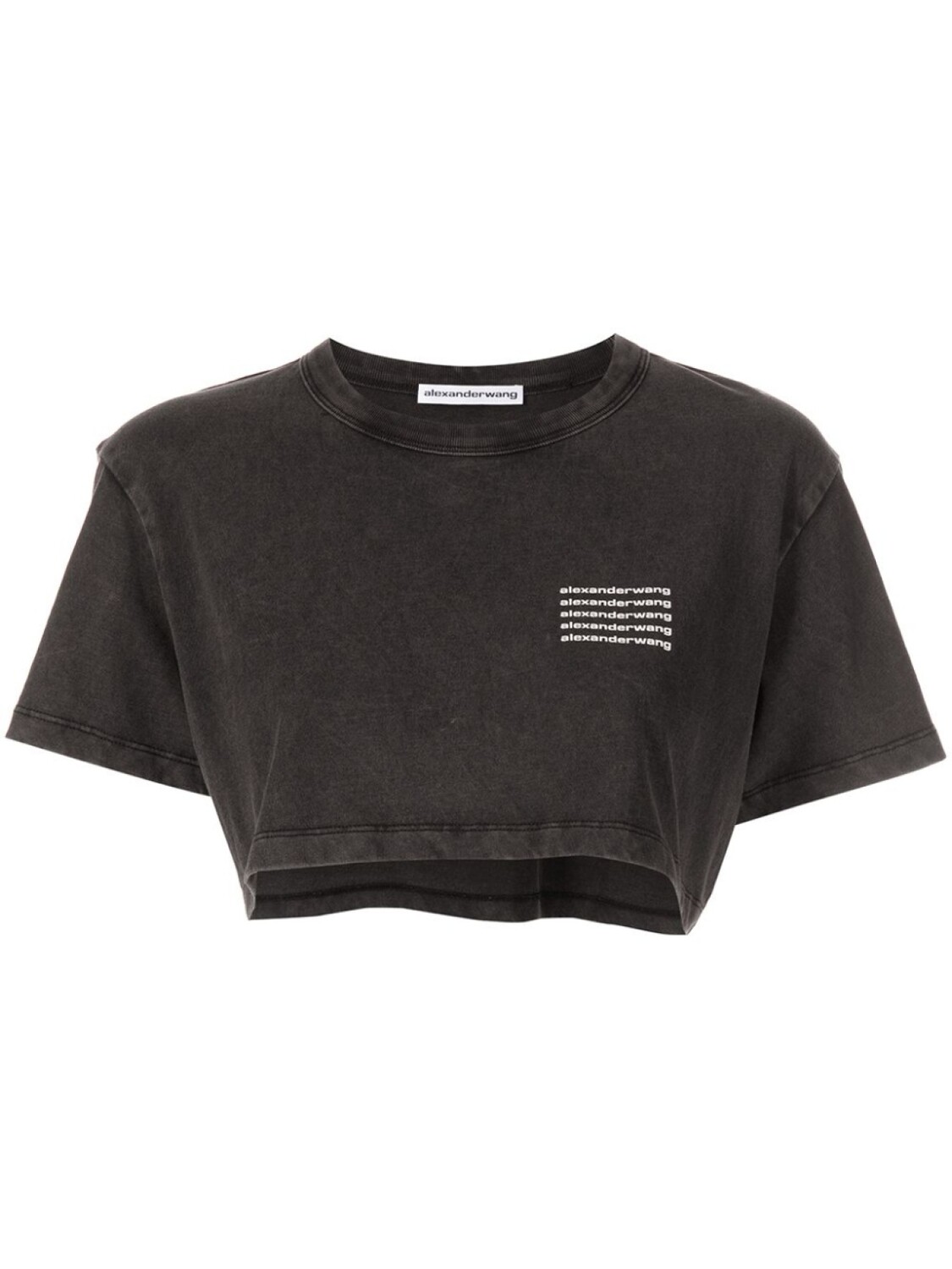 

Alexander Wang укороченная футболка с логотипом, серый