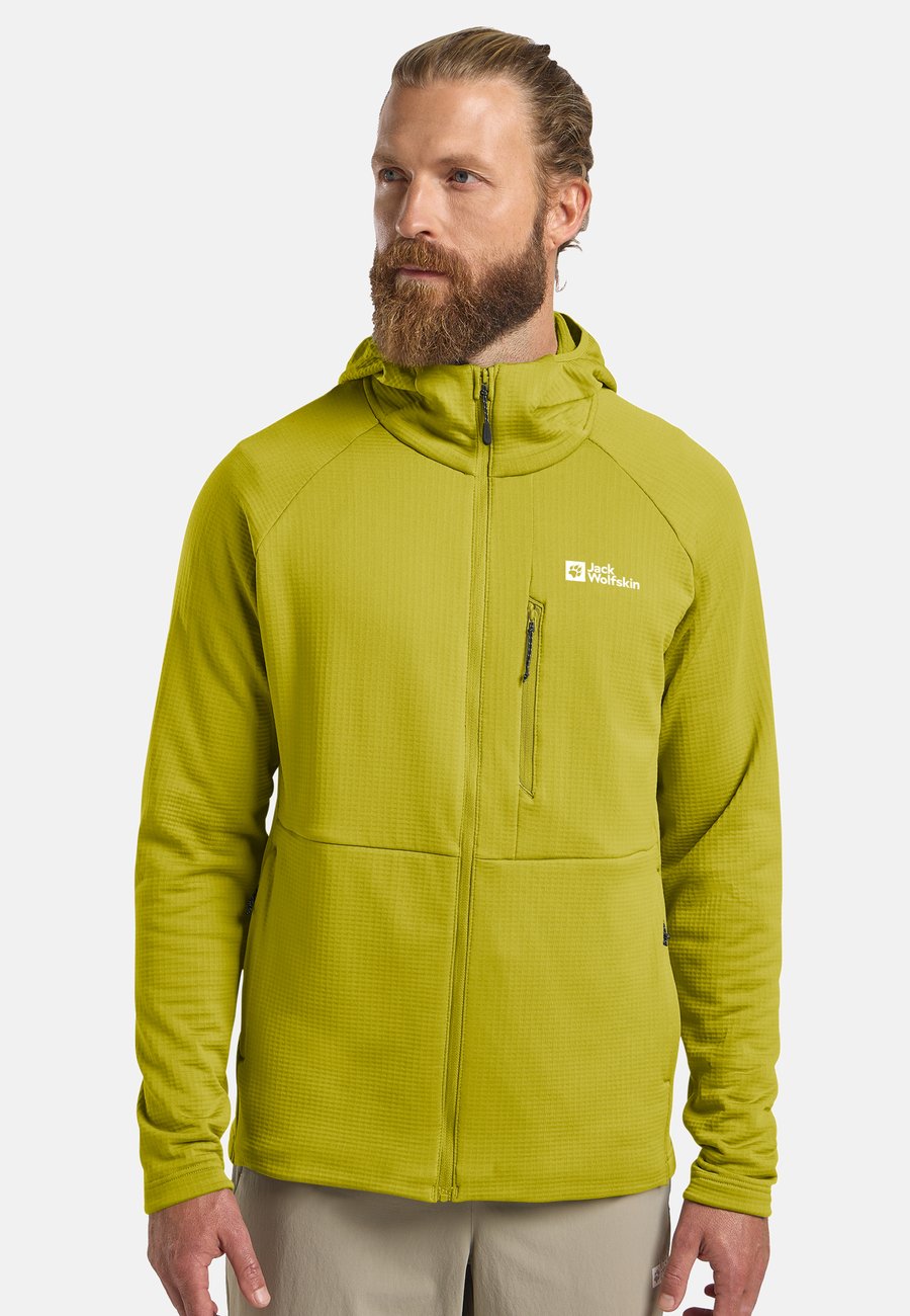 

Флисовая куртка Jack Wolfskin KOLBENBERG HOODED, Chartreuse/Yellow