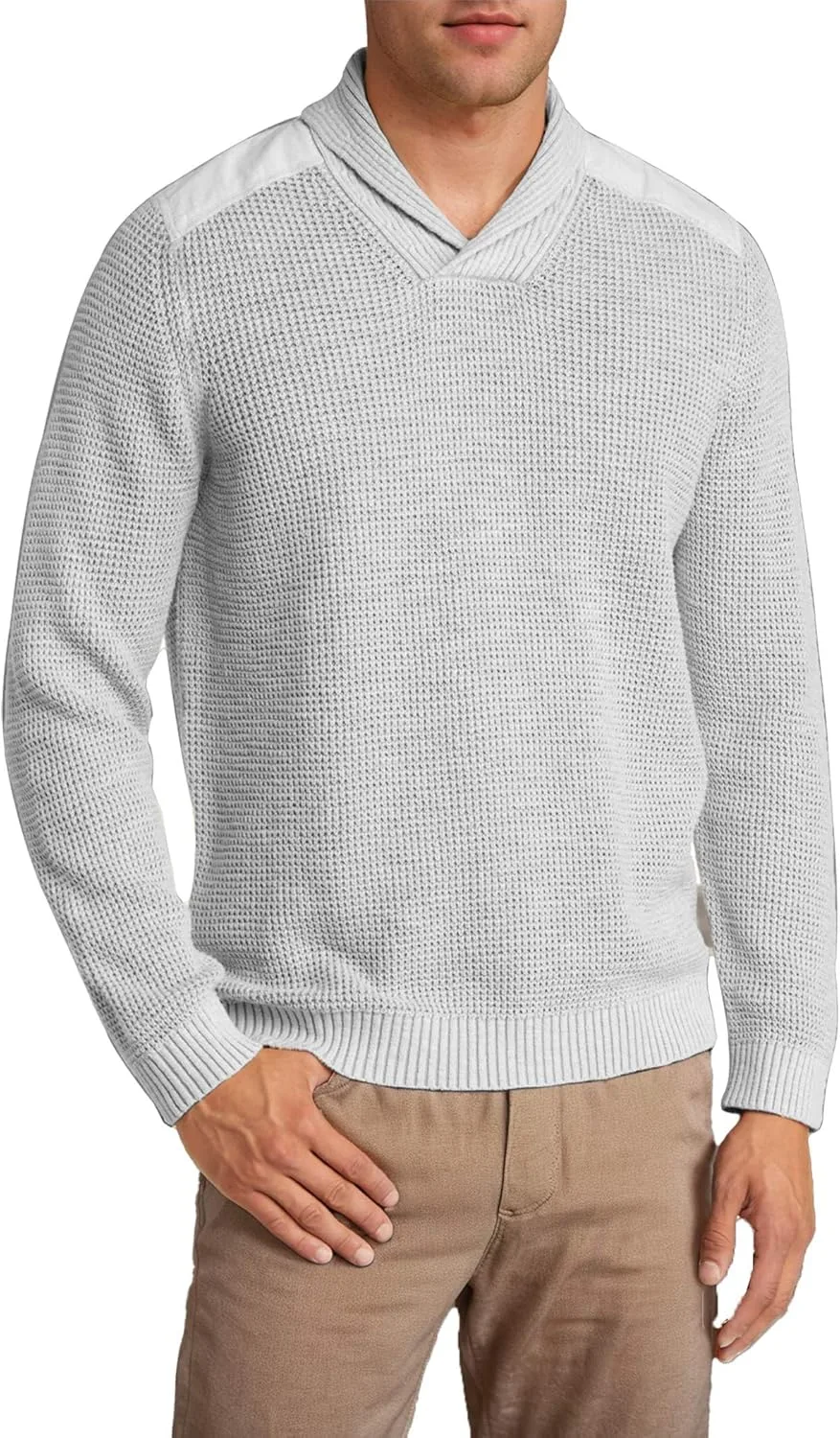 

Мужской свитер с воротником шаль и длинными рукавами Am Direct