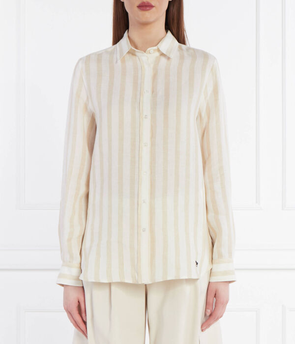 

Льняная рубашка лари Regular fit Weekend Max Mara, желтый