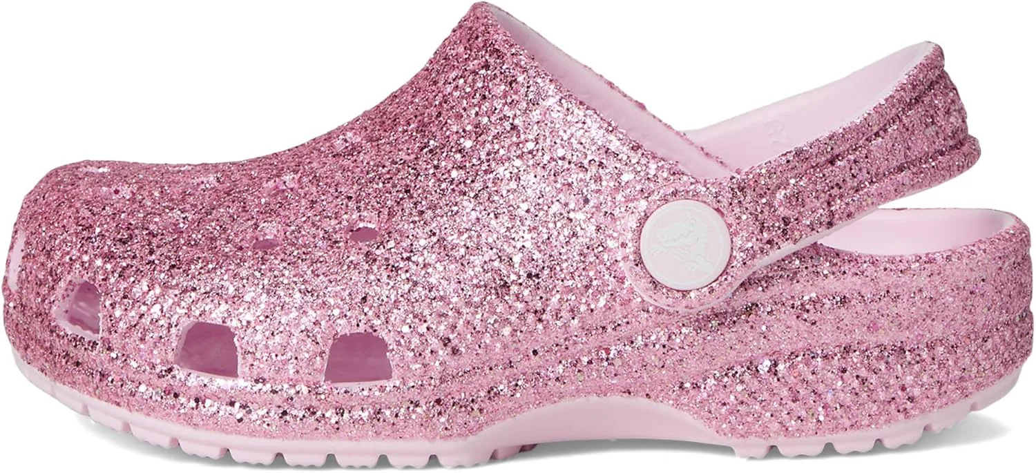 Детские кроксы Crocs Classic с блестками, розовый — фото 4