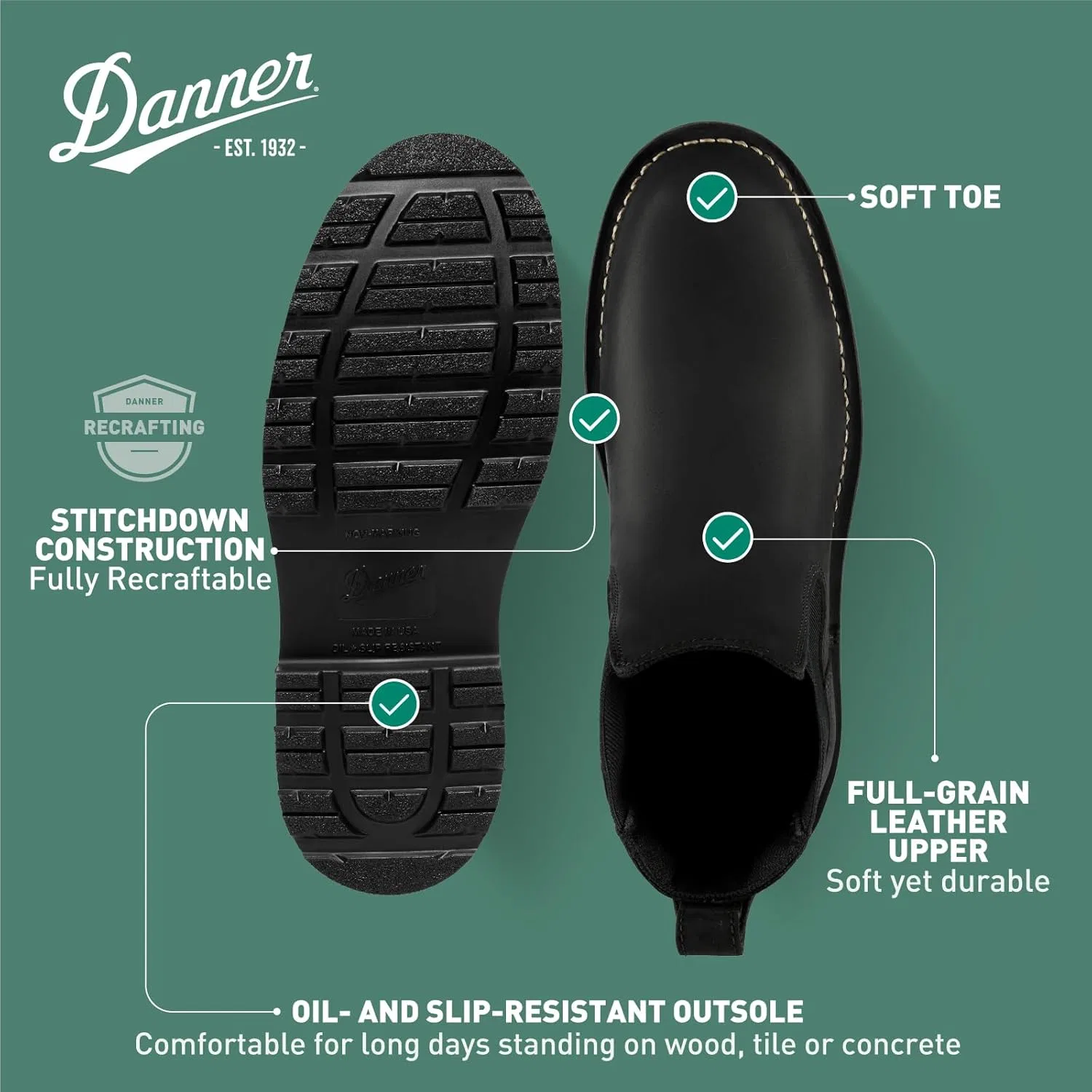 Мужские рабочие ботинки Danner 15481 Bull Run Chelsea 6 дюймов, коричневая танкетка — фото 4