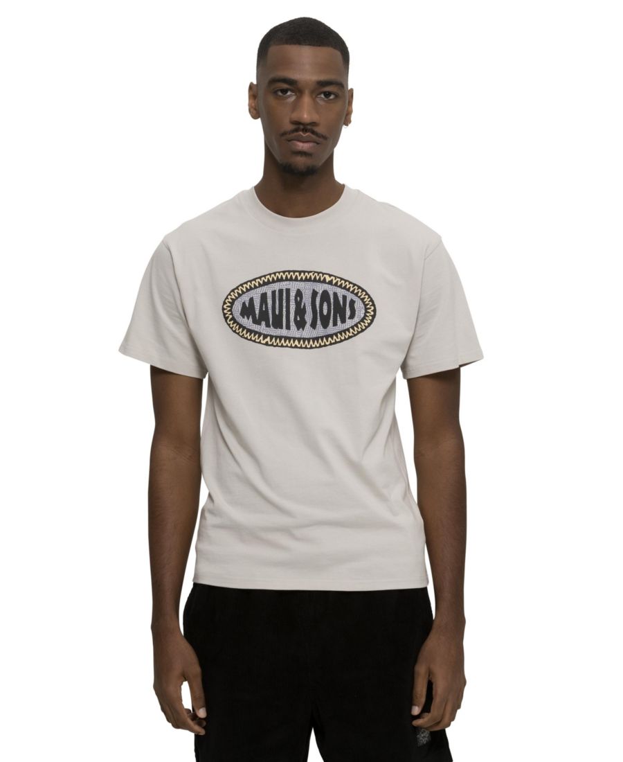 

Мужская футболка с коротким рукавом и нашивкой "Мадрас" Maui and Sons, Cement