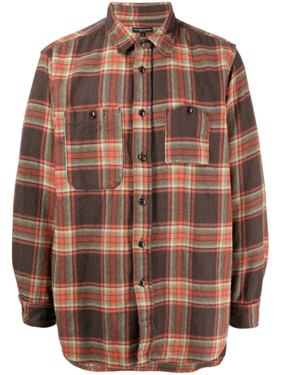 

Engineered Garments фланелевая рубашка в клетку, оранжевый
