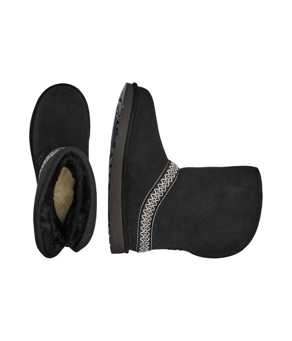 Ботинки кожаные UGG с добавлением шерсти, черный — фото 4