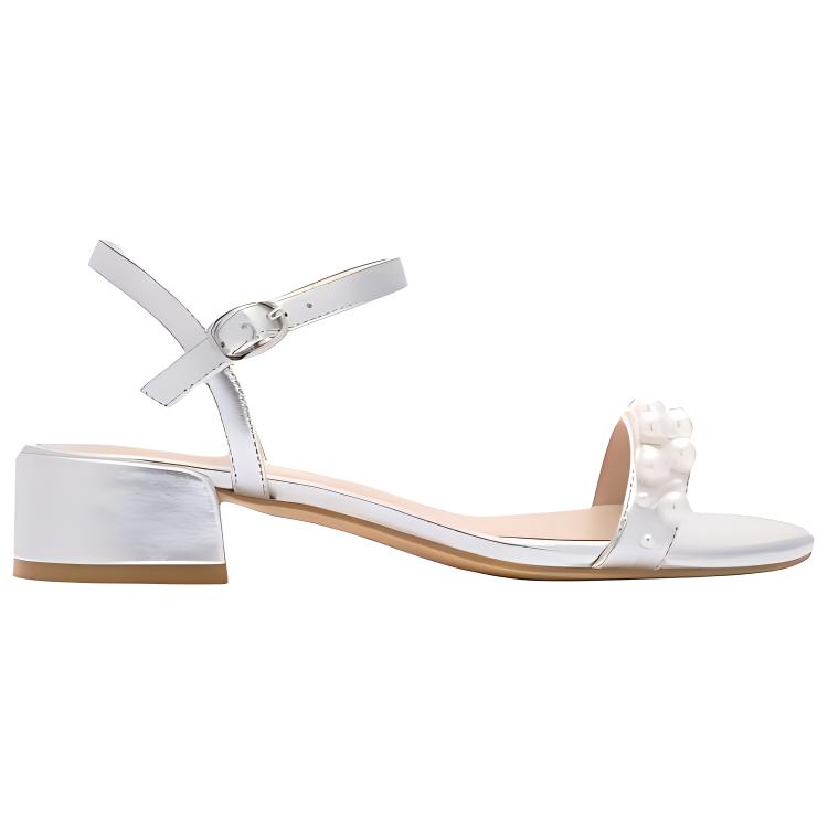 Stuart Weitzman Стюарт Вайцман SW GOLDIE 35 Блок Сэндэл Сандалии с одной лямкой 3,5 см Женские серебристые — фото 3