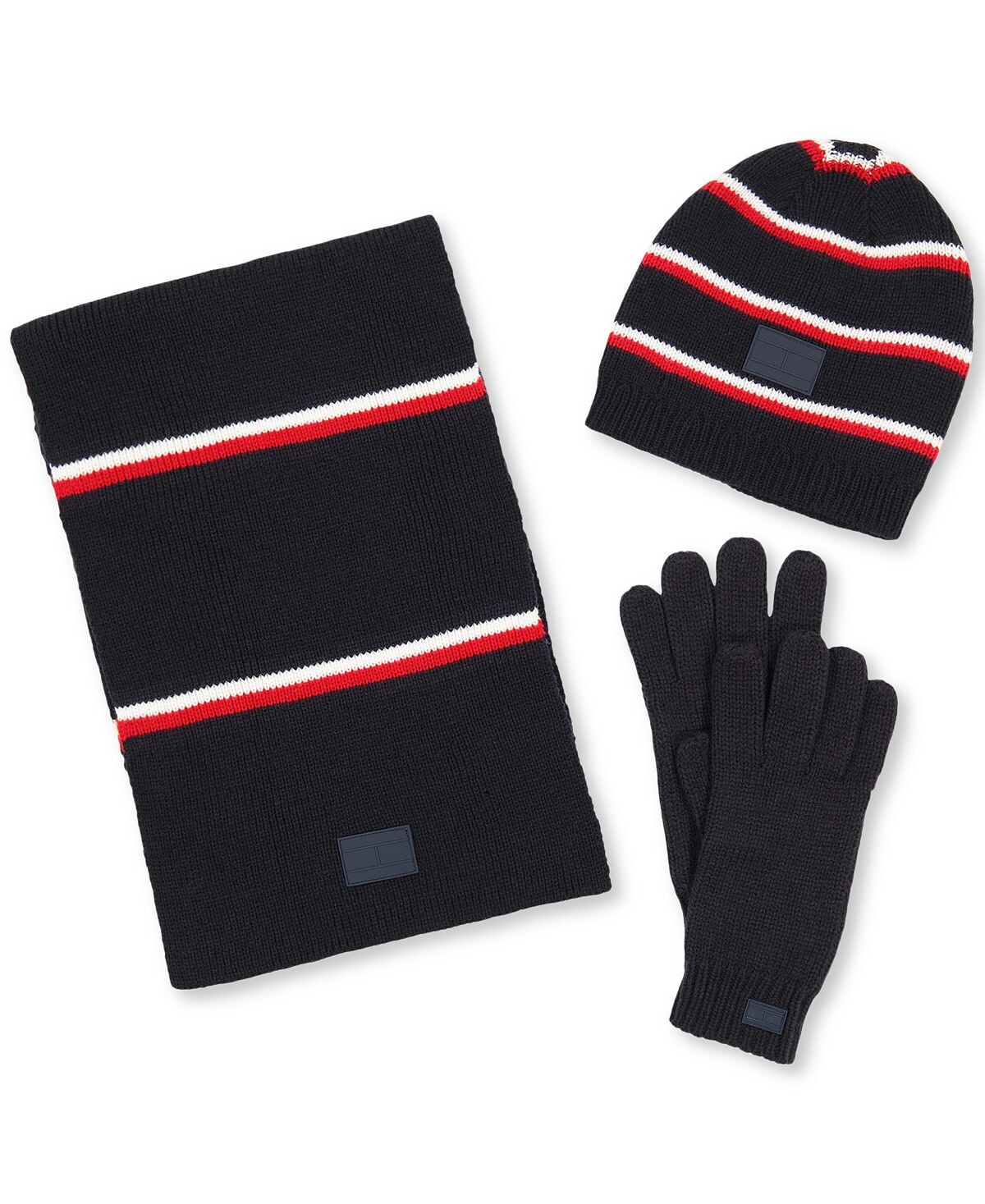 

Мужской комплект шапки, шарфа и перчаток в полоску Global Stripe Tommy Hilfiger
