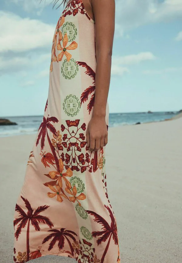 Платье из трикотажа с тонкими бретелями, облегающего фигуру. Next, Floral Palm Print — фото 4