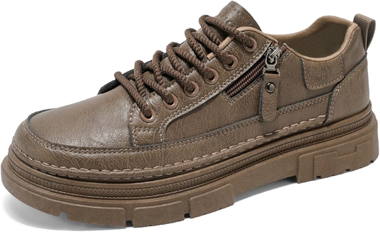 

Мужские кожаные ретро кроссовки низкие с массивной подошвой, повседневные туфли с потертым эффектом и классическим дизайном для комфортной ежедневной носки, универсальный модный стиль Kelibasi, коричневый