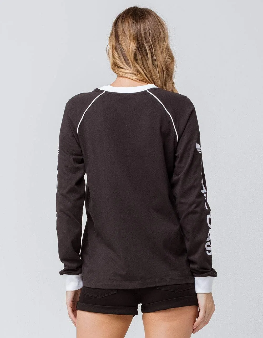 Футболка с длинным рукавом adidas Originals Linear Logo, черный — фото 2