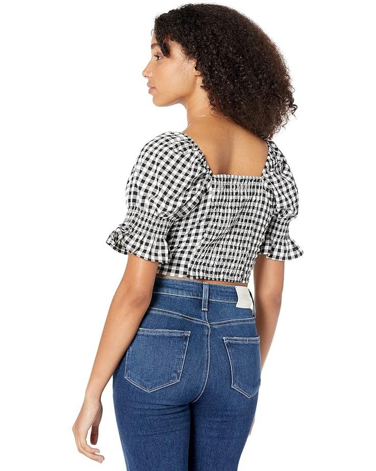 

Топ Buffalo David Bitton Stacie Sweetheart Smocked Top, цвет Black/White Gingham