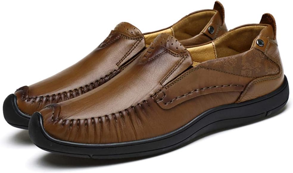 

Мужские лоферы, деловые туфли, уличная обувь с плоской подошвой, городская обувь для ходьбы ручной работы из коровьей кожи, черные - 44/EU, UK 9.5, US 10 Jlfzc