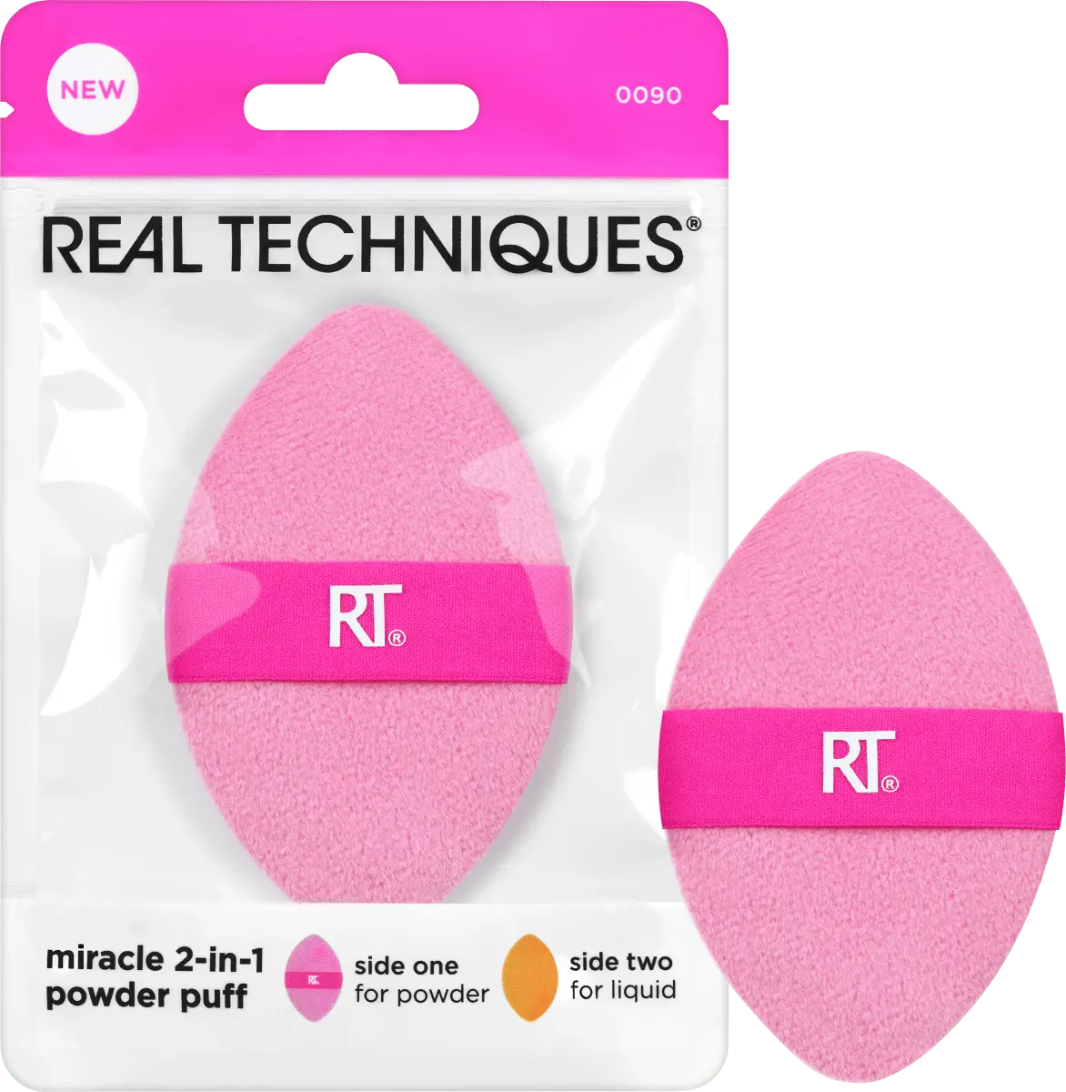 

Спонж для макияжа пуховка 2-в-1 1 шт. REAL TECHNIQUES