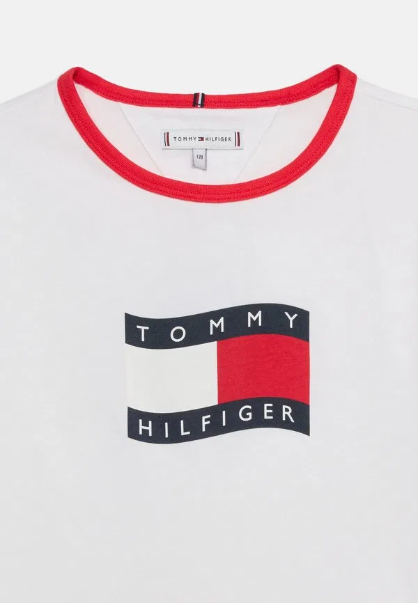Футболка с принтом в виде волнистого флага Tommy Hilfiger, White — фото 4