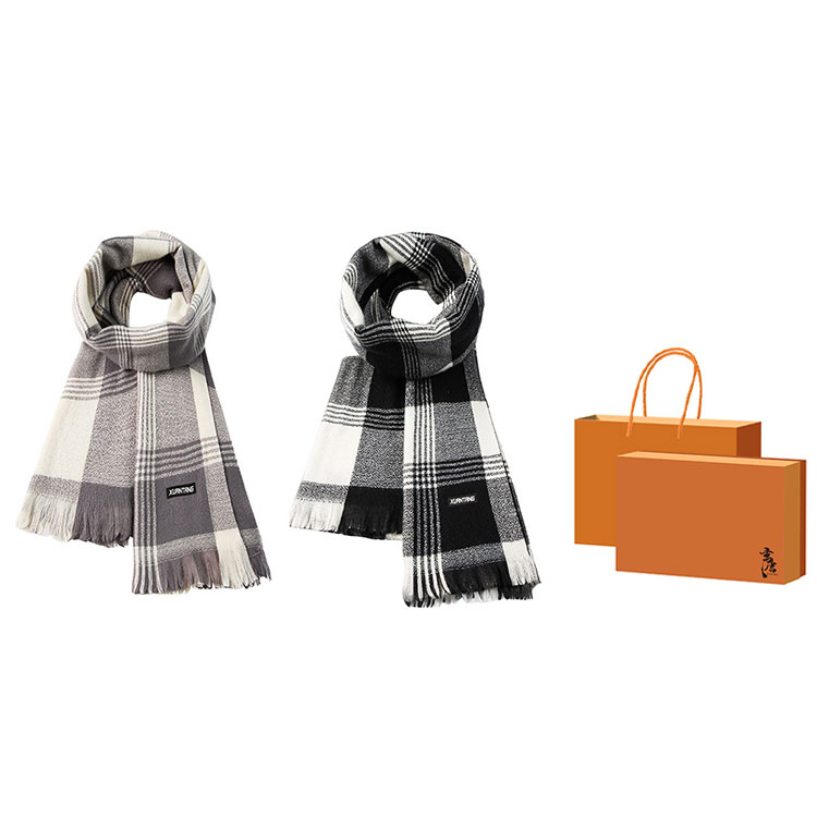 

Вязаный шарф унисекс, Black+Gray, Box