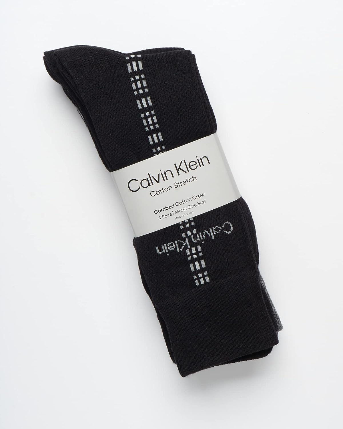 Мужские носки Calvin Klein Crew Socks - 4 пары, легкие, влагоотводящие, мягкие, спортивные носки для мужчин, для занятий спортом и бега, Black/Grey Multi — фото 2
