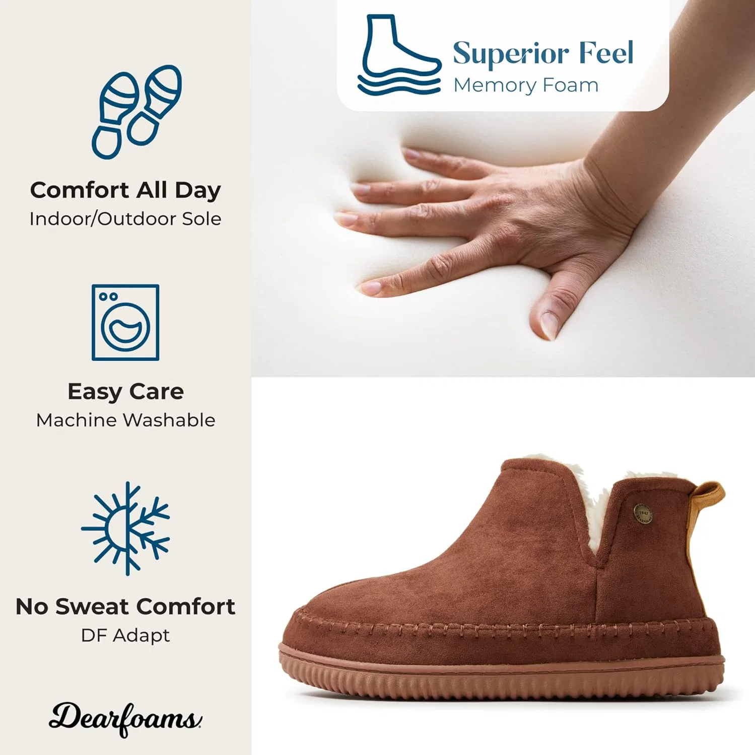 Мужские уютные тапочки Dearfoams Brixen из пеноматериала с эффектом памяти для дома и улицы, для кемпинга в альпийском стиле, Potting Soil — фото 3
