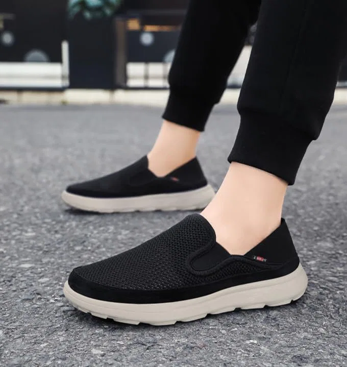 Кроссовки повседневные мужские Mesh Loafers & Slip-Ons, черный Clolinde — фото 4