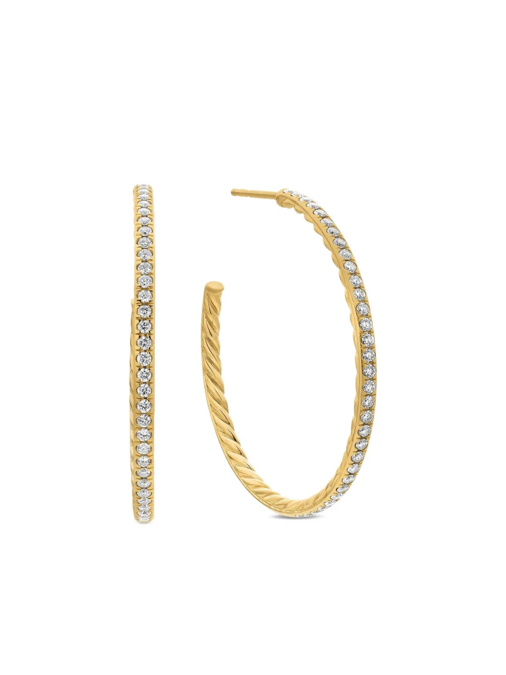 

Серьги-кольца из желтого золота с бриллиантами (38 мм) David Yurman, золотой