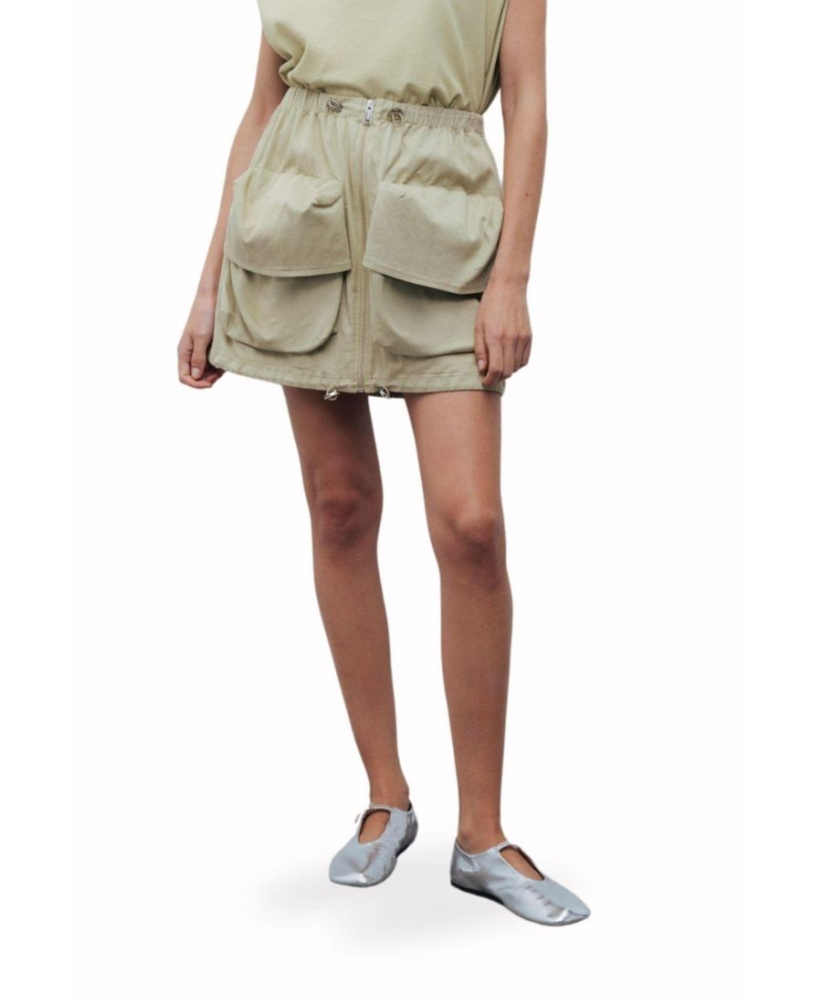 

Женская мини-юбка с накладным карманом NOCTURNE, Olive green